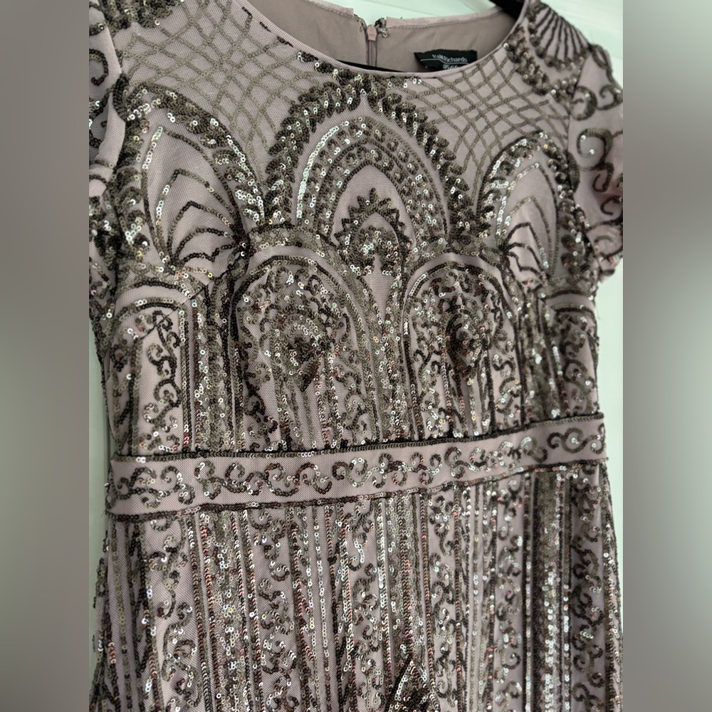 Mauve Mid-Length Beaded Dress 10P EUC Worn Once - Picture 4 of 6